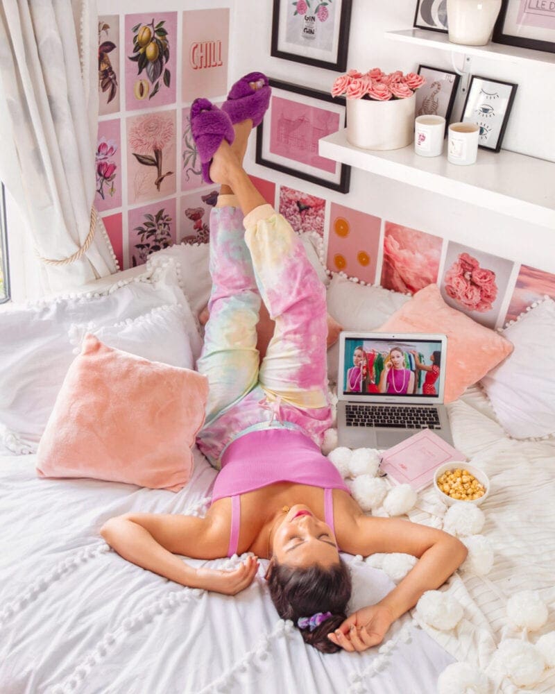 Teen Girly Pink Bedroom Indoor Photo Shoot Ideas Props Concepts for Photography at Home Inside UK London Fashion Lifestyle Blogger