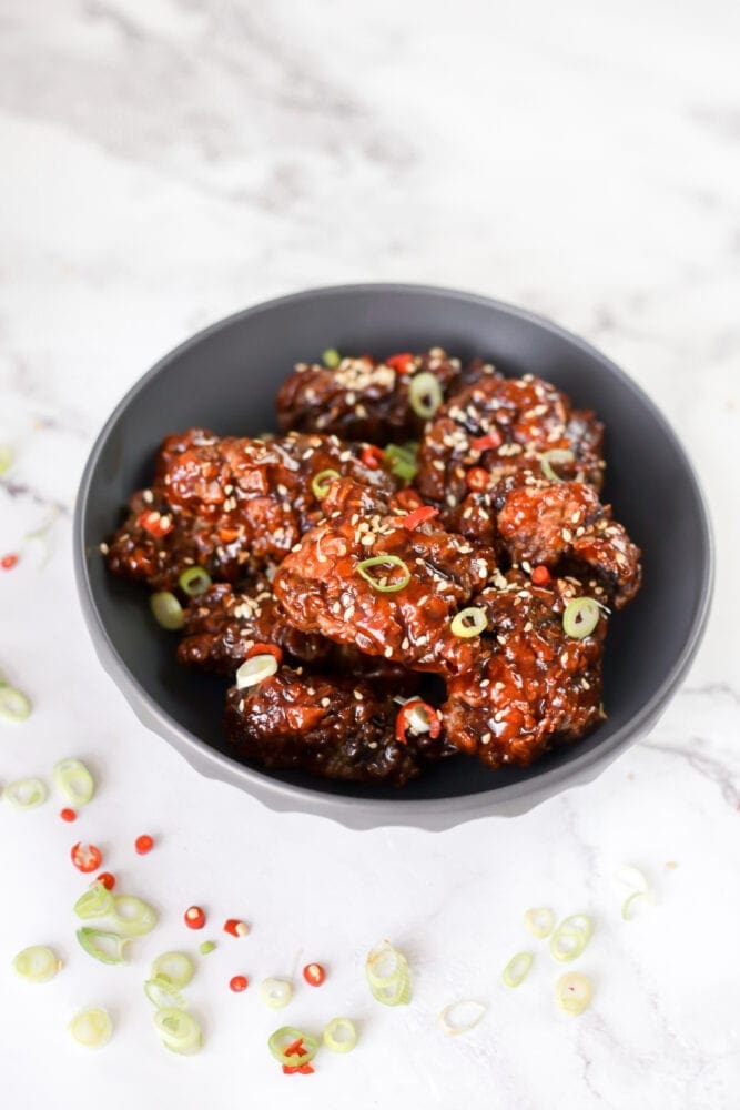 Korean Fried Chicken Recipe UK lifestyle blogger Garlic Soy Gochujang glaze