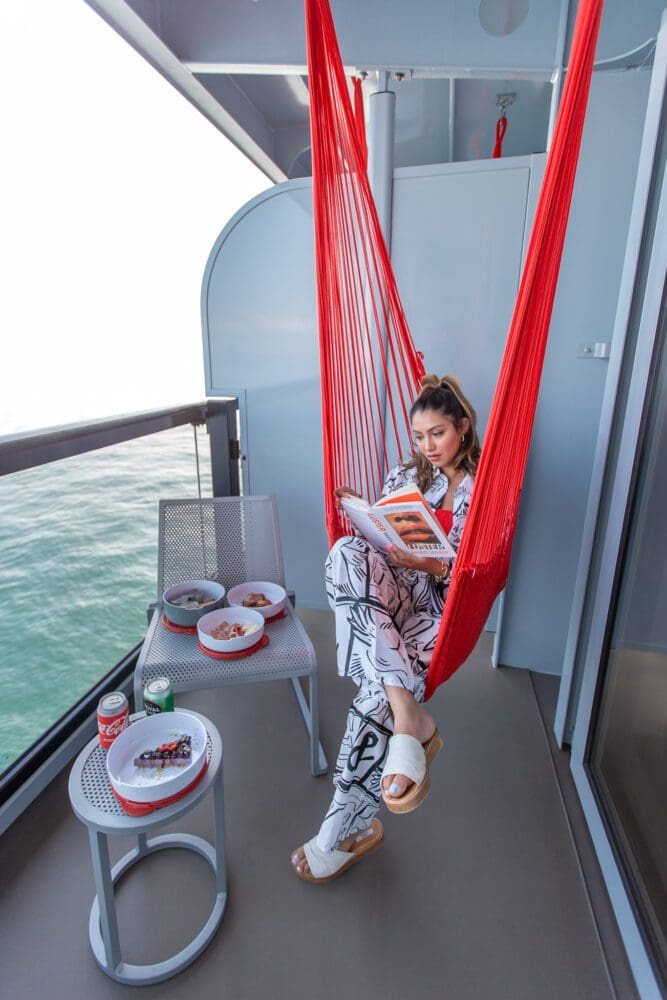 Virgin Voyages Scarlet Lady Cruise Review Balcony Hammock