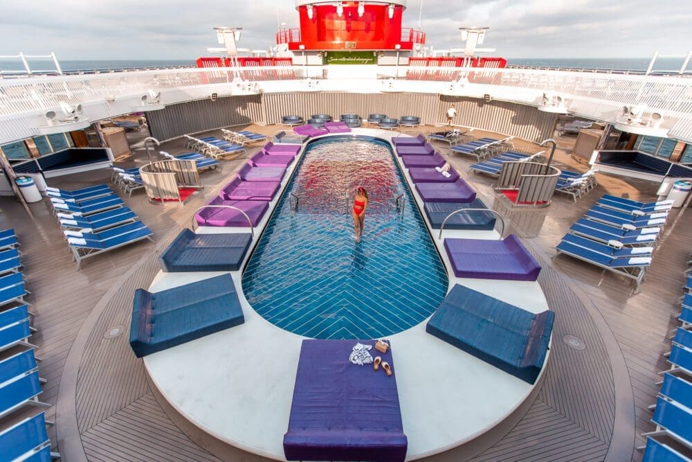 Virgin Voyages Scarlet Lady Cruise Review Pool Area