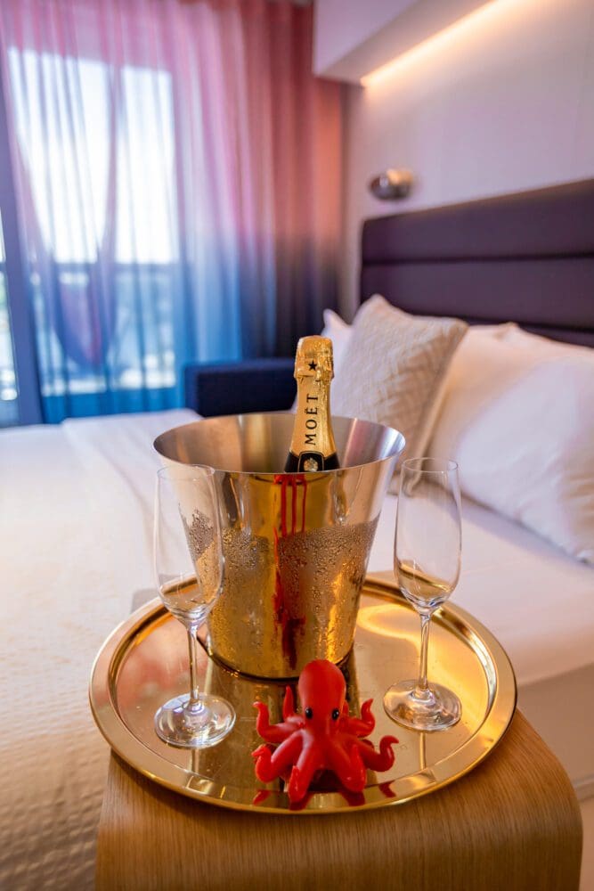Virgin Voyages Scarlet Lady Cruise Review Room Champagne