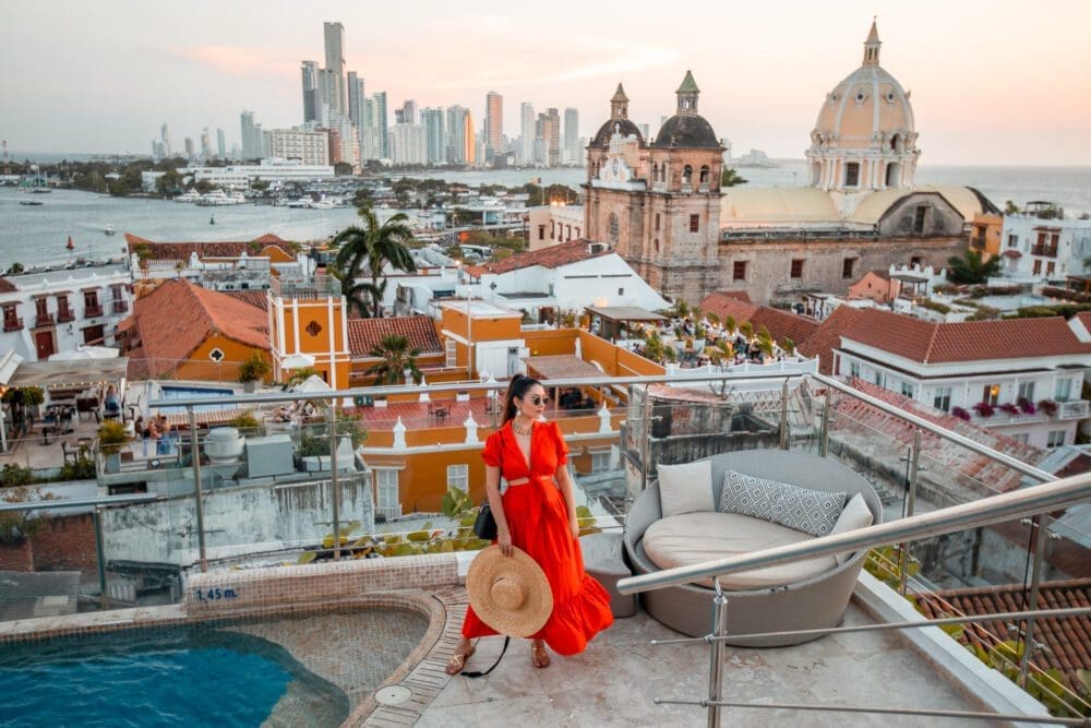 Cartagena City Guide Things To Do movich Hotel Rooftop Sunset Cocktails