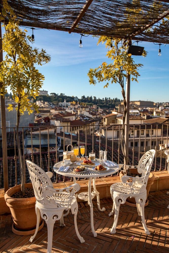 Hotel Calimala Review, Florence Italy. Breakfast on the rooftop