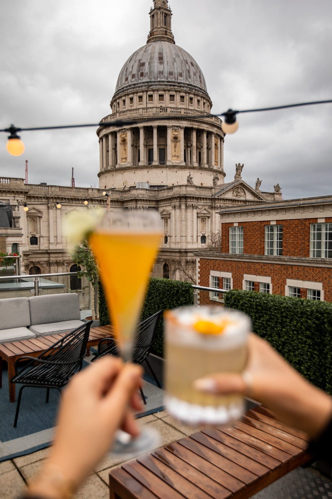 Sabine Rooftop Bar London Cocktails and Restaurant View of St Pauls