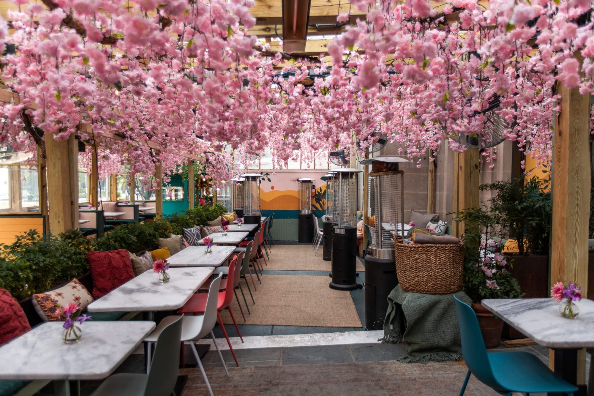 Residents Floral Cherry Blossom Restaurant Washington DC Travel Guide