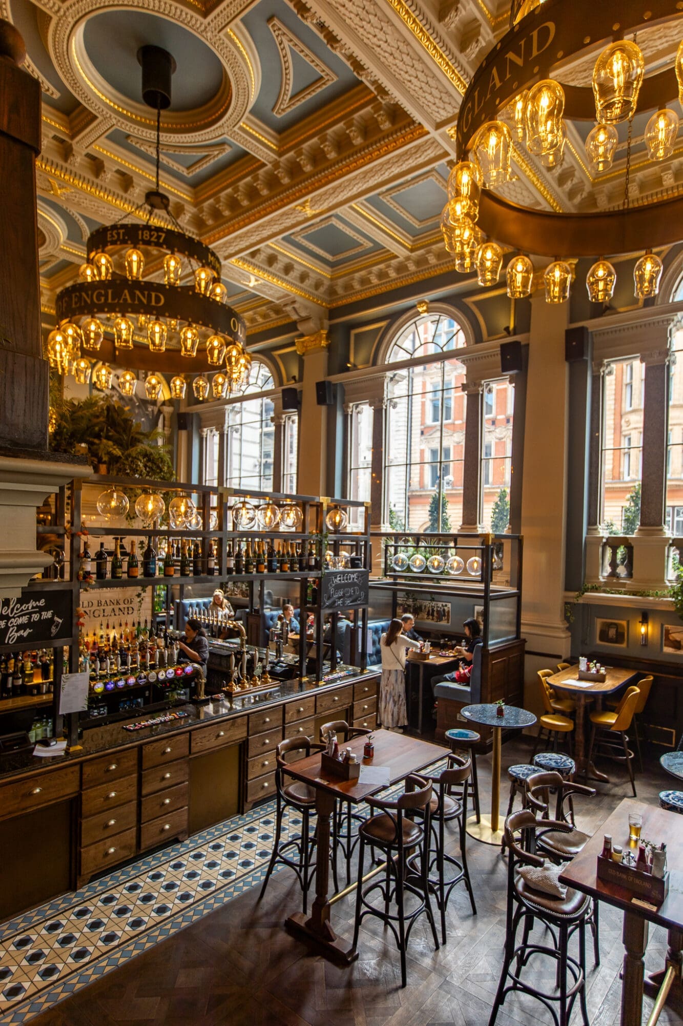 the decorative interior of the bank of england pub in London