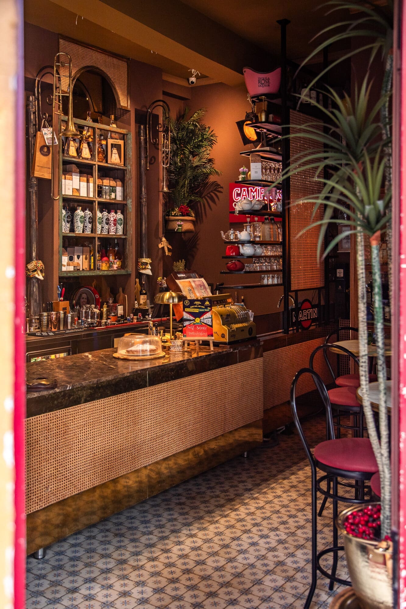 Interior of Hemingway Bar Cafe Tirana Albania