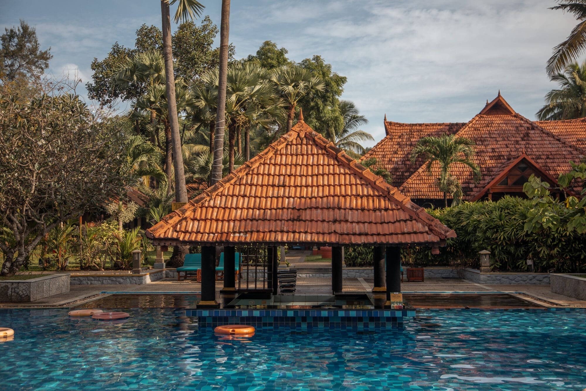 Pool Bar at Poovar Island Resort where to stay in Kerala India