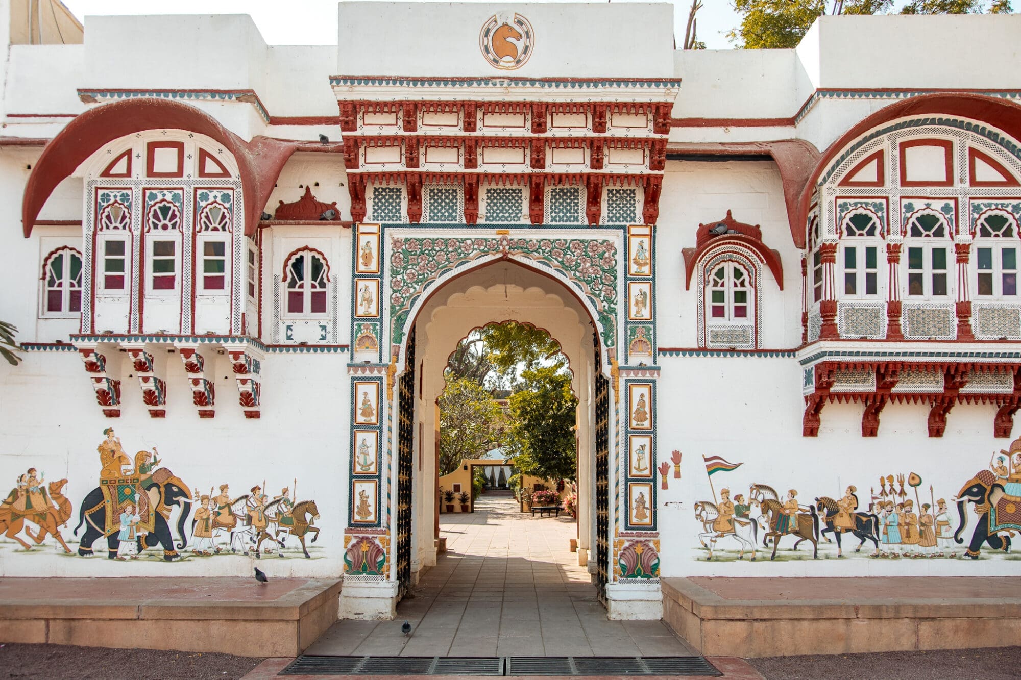 Exterior of Rohet Garh Painted Murals India Mughal Paintings