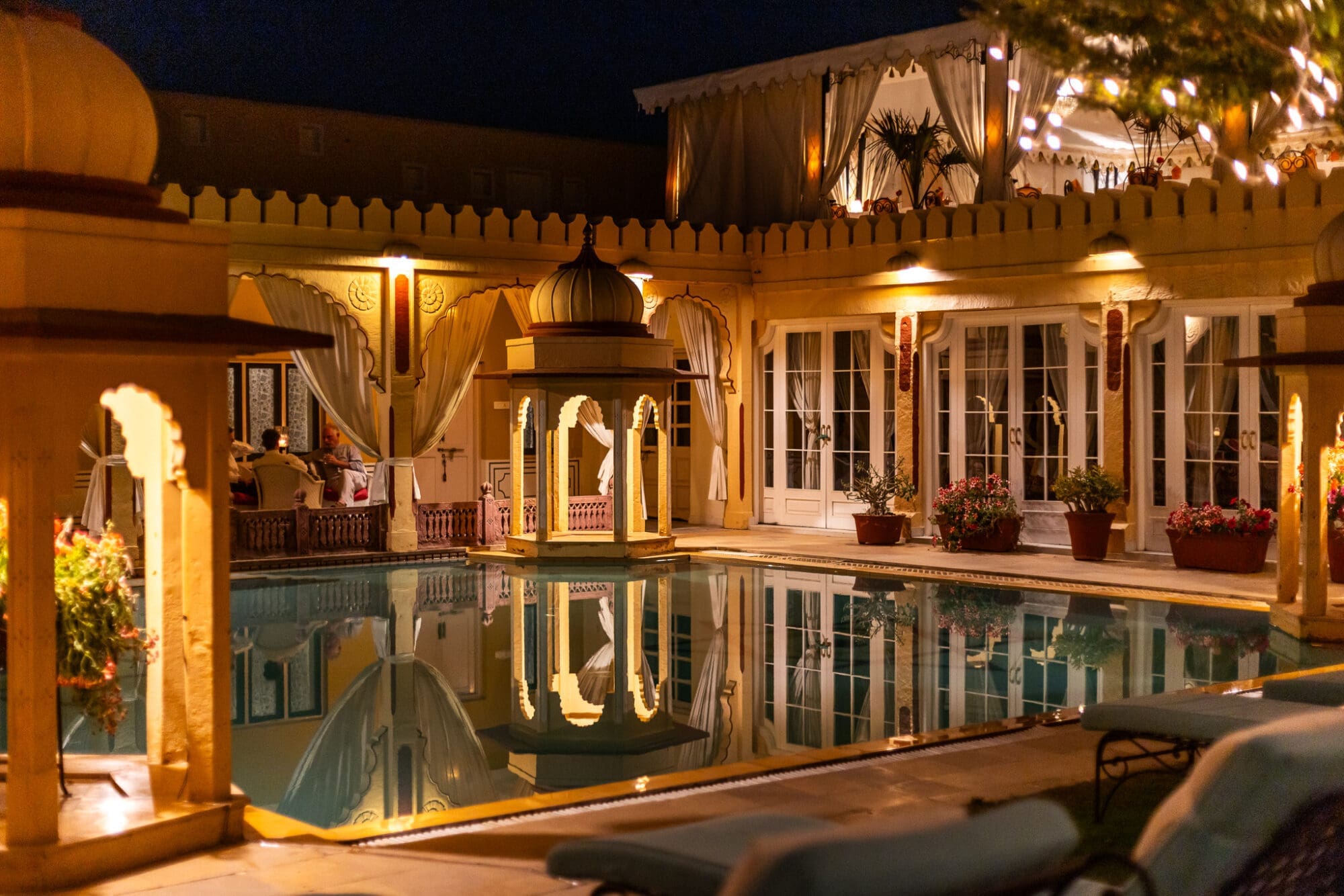Rohet Garh Pool Area at night