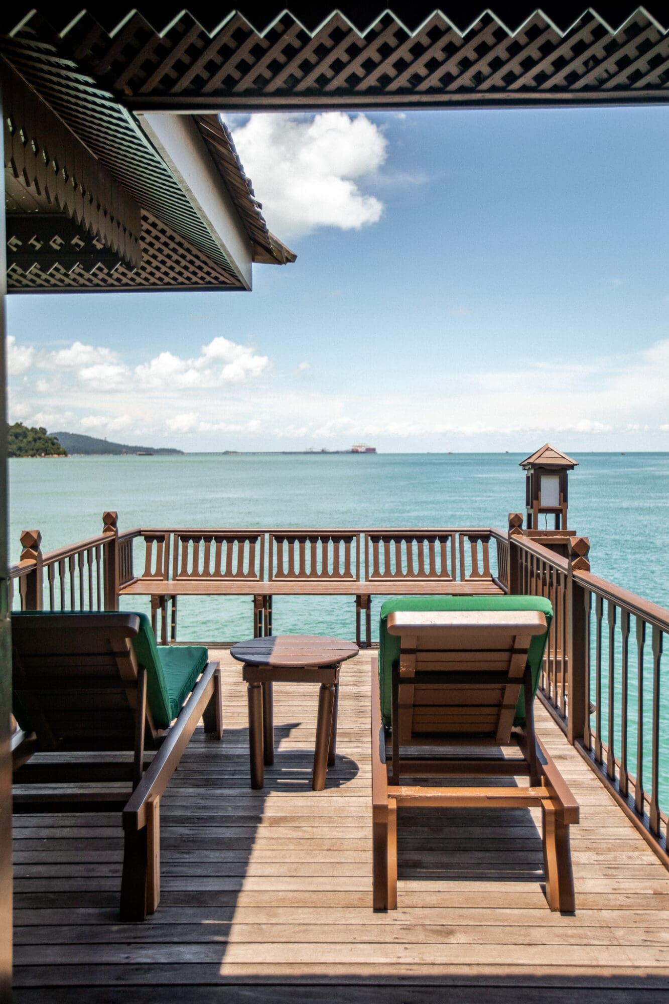 Terrace overlooking the sea Pangkor Laut Resort Malaysia Review