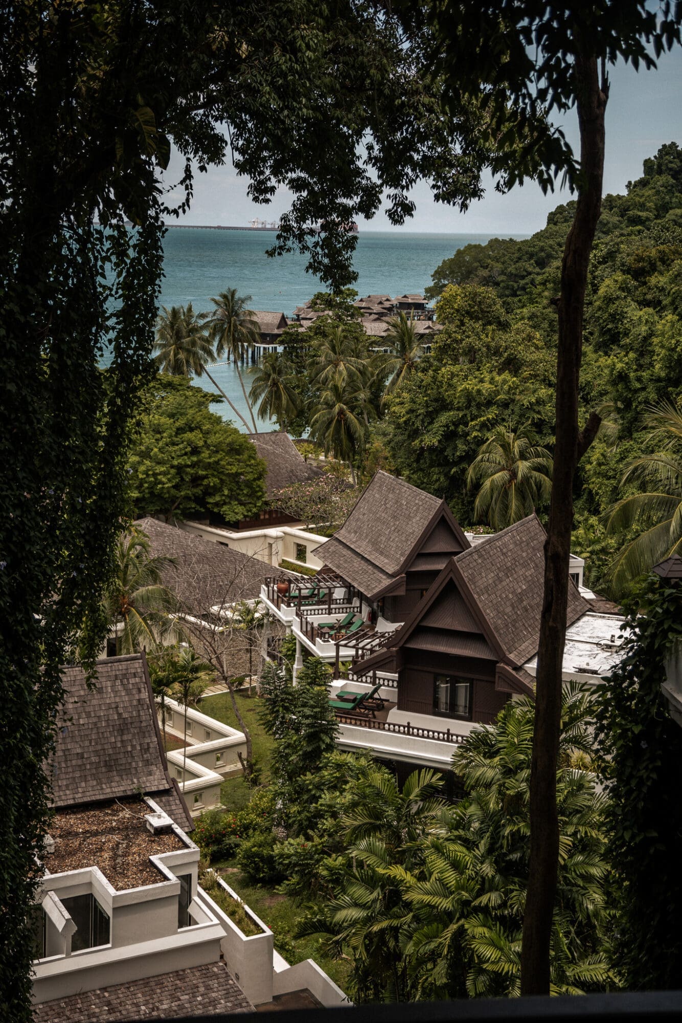 Views out over villas at Pangkor Laut Resort Malaysia