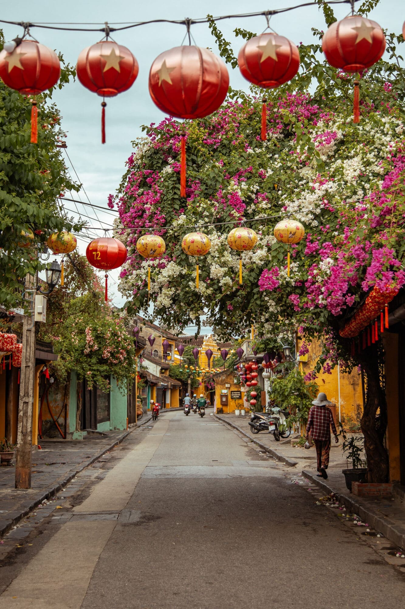 Hoi An Old Town Lanterns and Bougainvillea