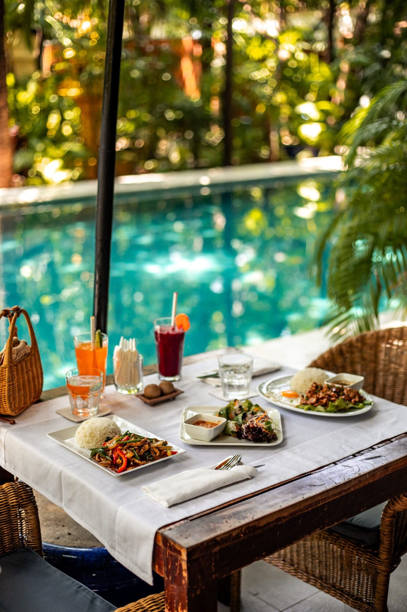 Lunch by the pool at The Pavilion