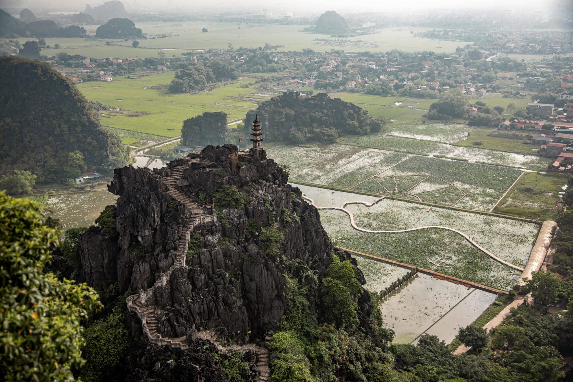 Ninh Binh Hang Mua Caves View out over lotus fields Vietnam two week itinerary