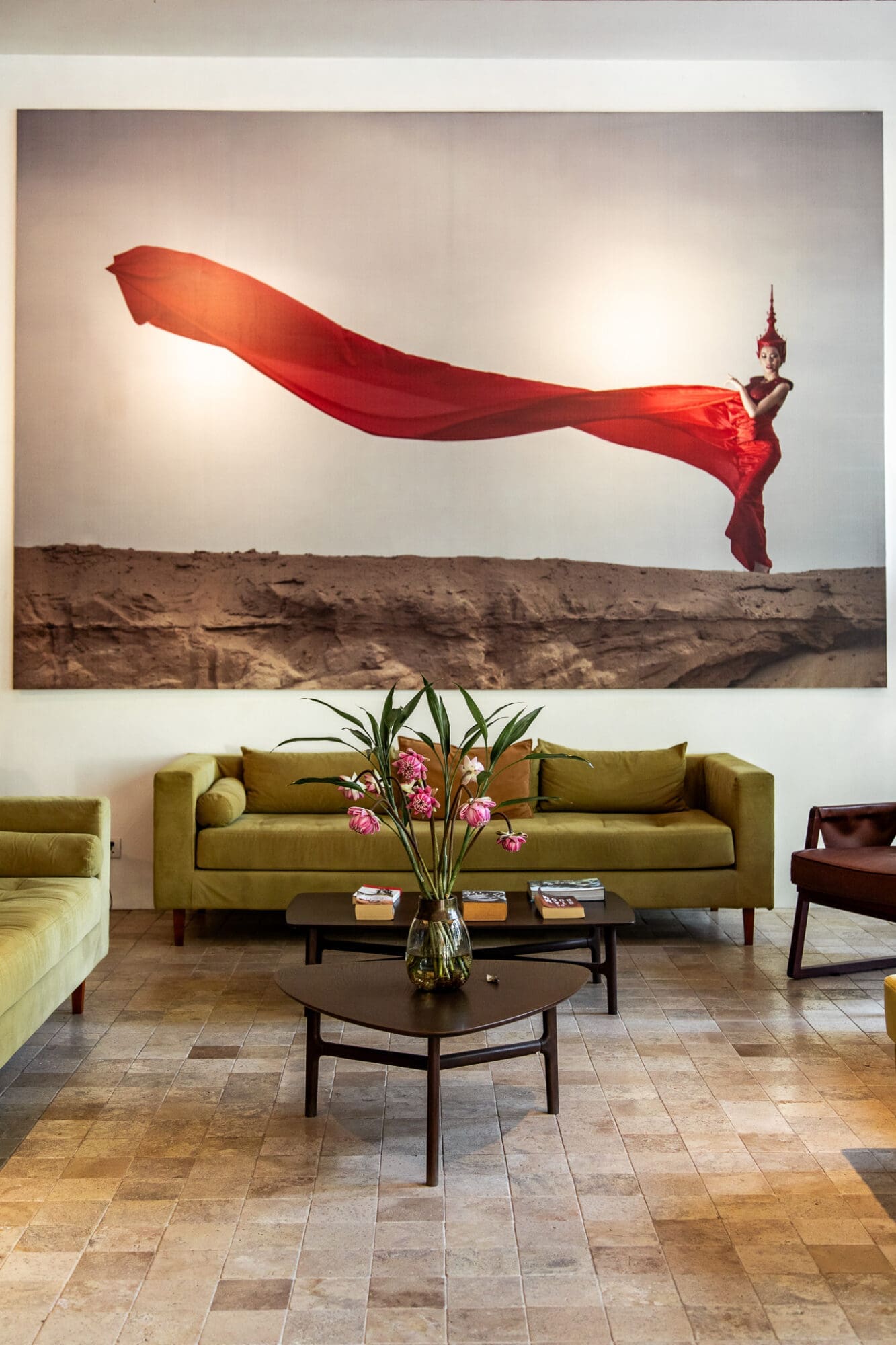 Penh House Reception Lobby with art work Phnom Penh Cambodia