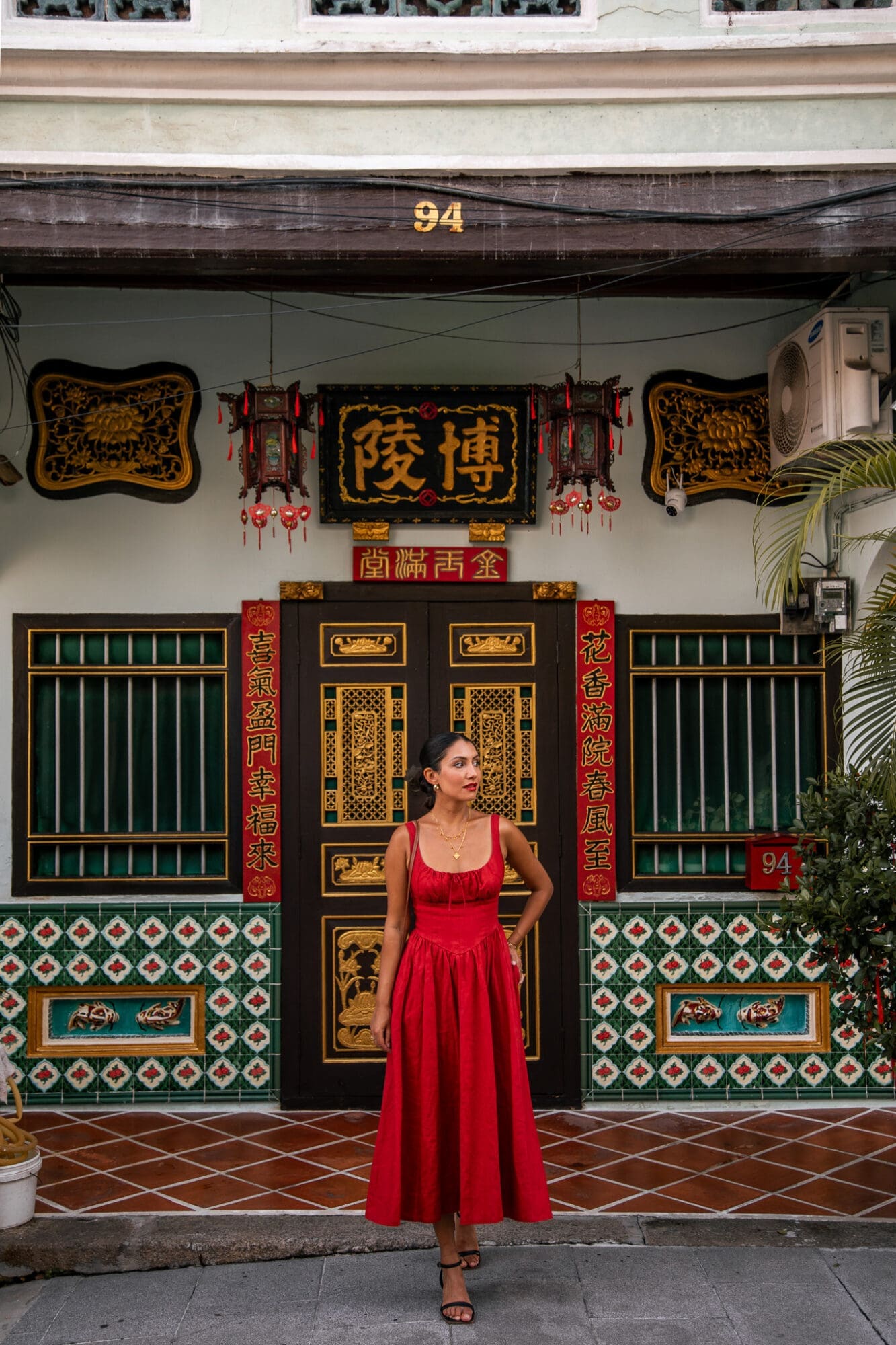Shop houses in the old town George Town Penang Malaysia