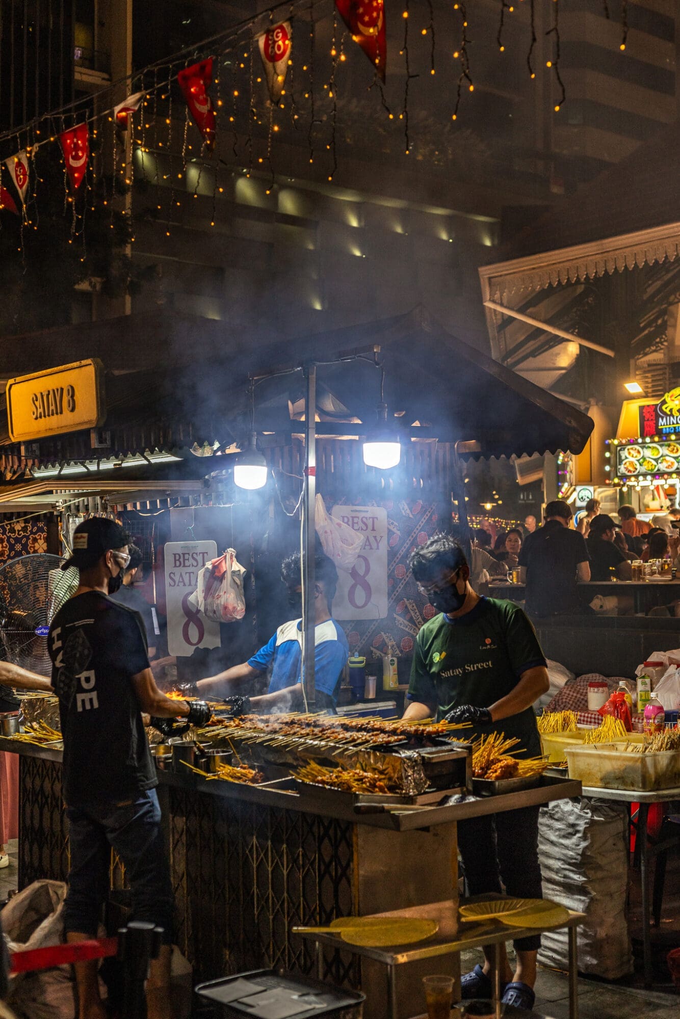Satay Street Singapore Lau Pa Sat Dining Street food