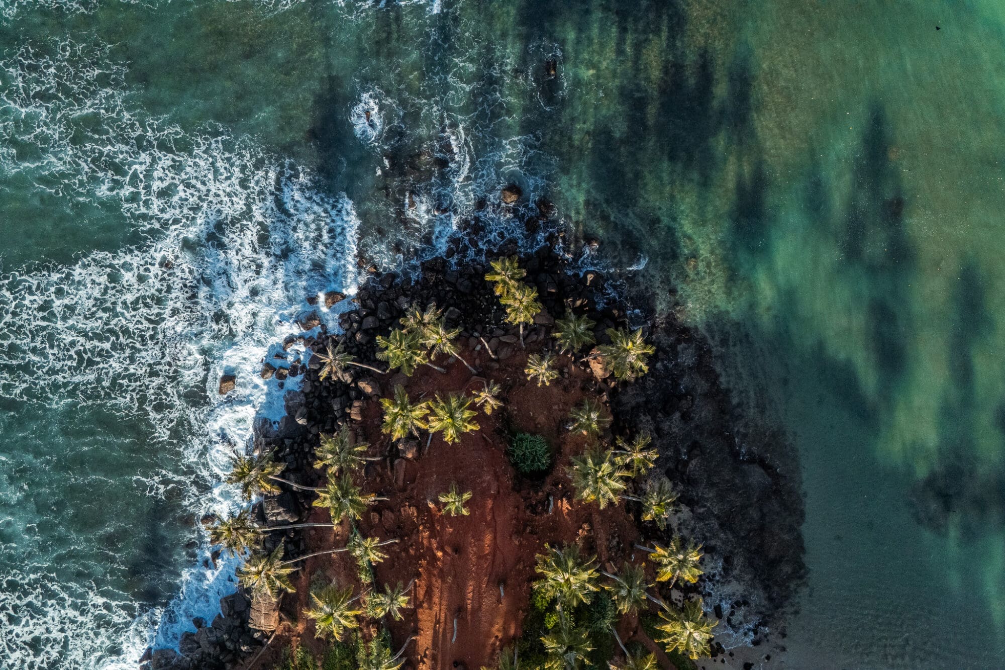 Coconut Tree Hill at Sunrise from a drone Mirissa Sri Lanka