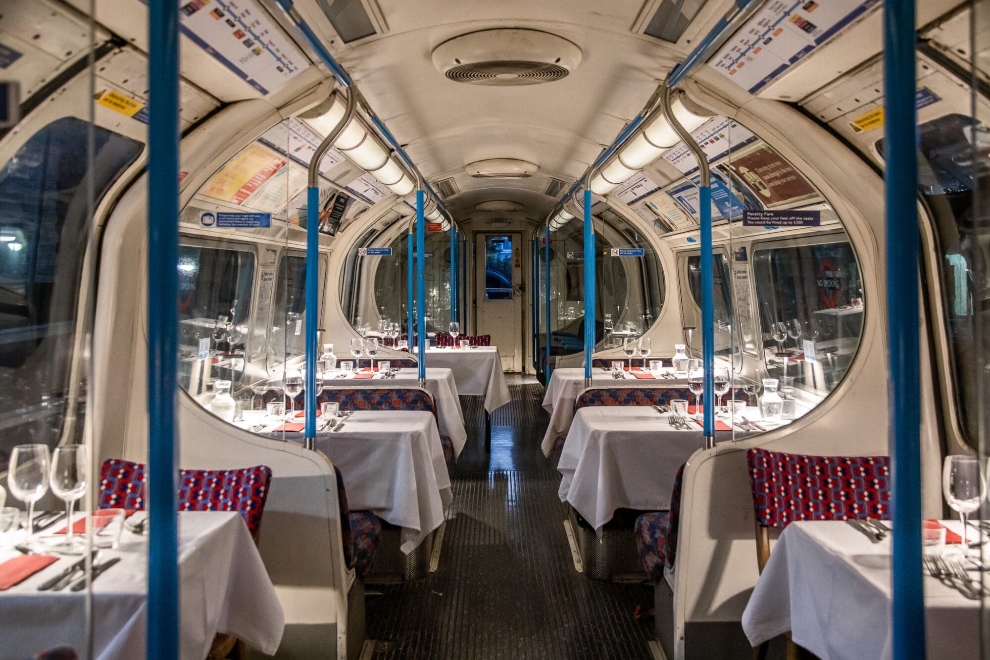 Walthamstow Supper Club Restaurant on a tube train Interior