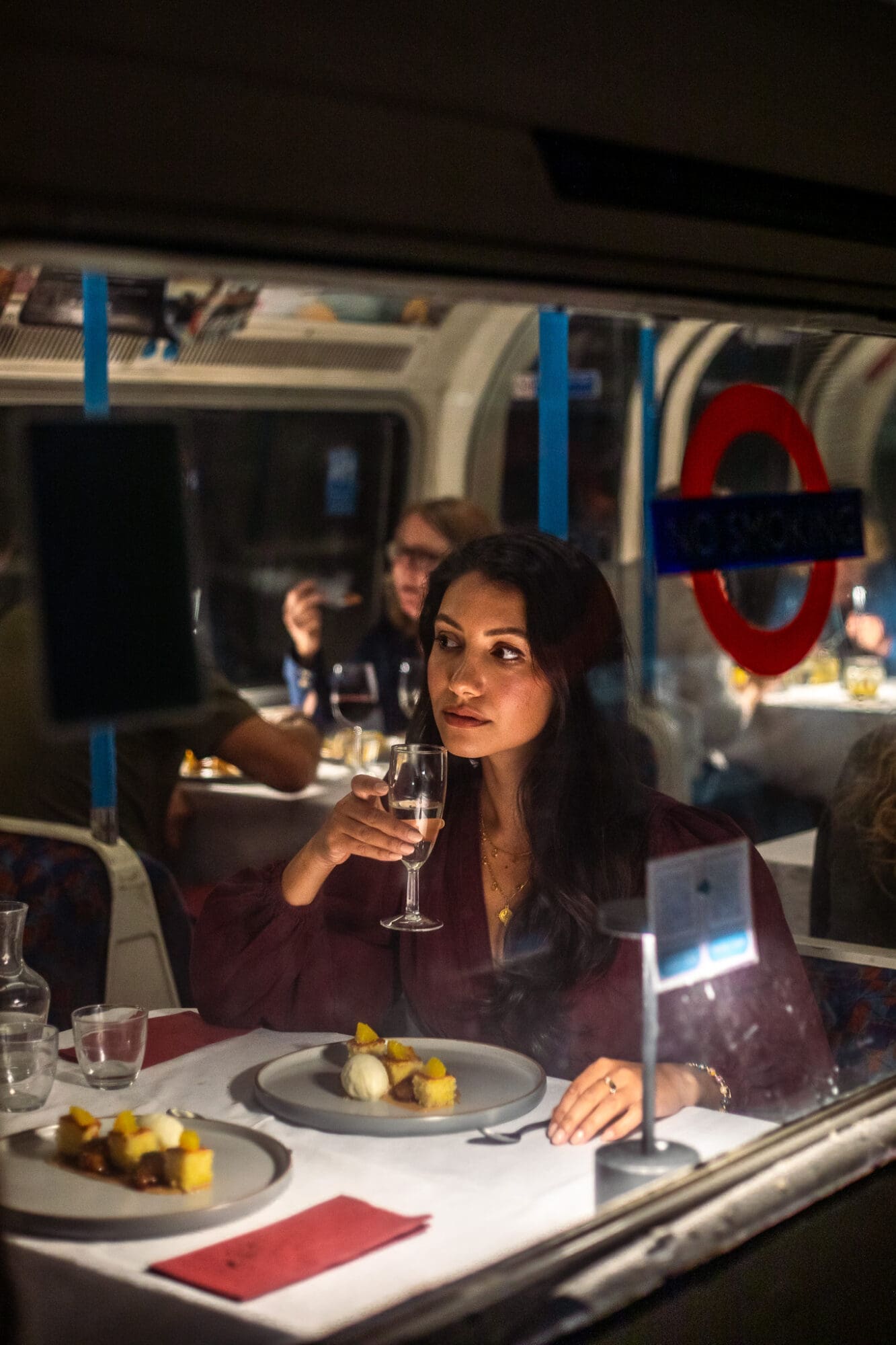 Walthamstow Supper Club Restaurant on a tube train