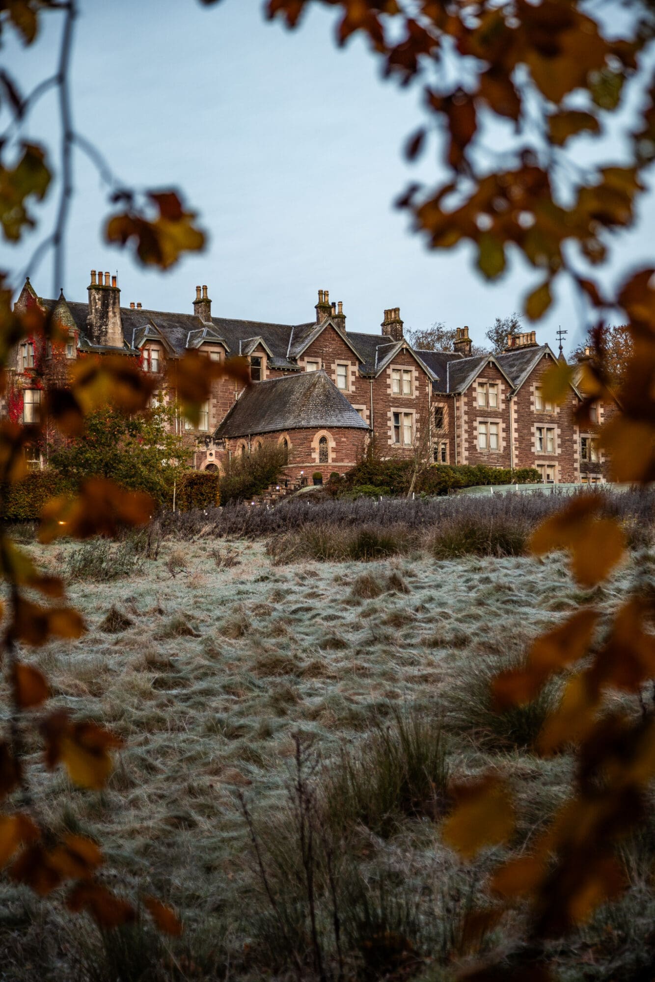 Cromlix Hotel Dunblane through Autumn Leaves Scotland
