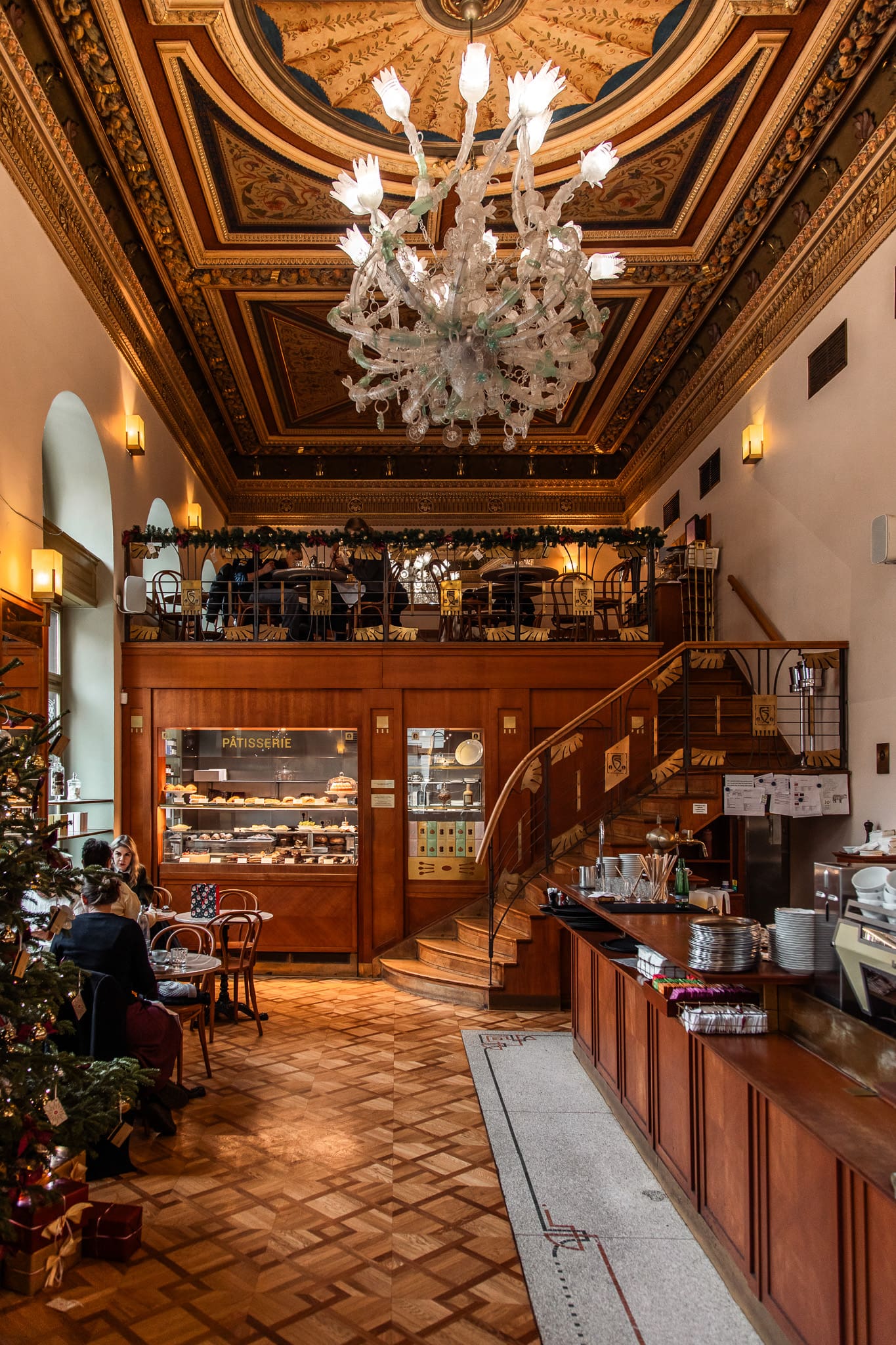 Cafe Savoy Crossiants and Hot Chocolate Prague Christmas Interior