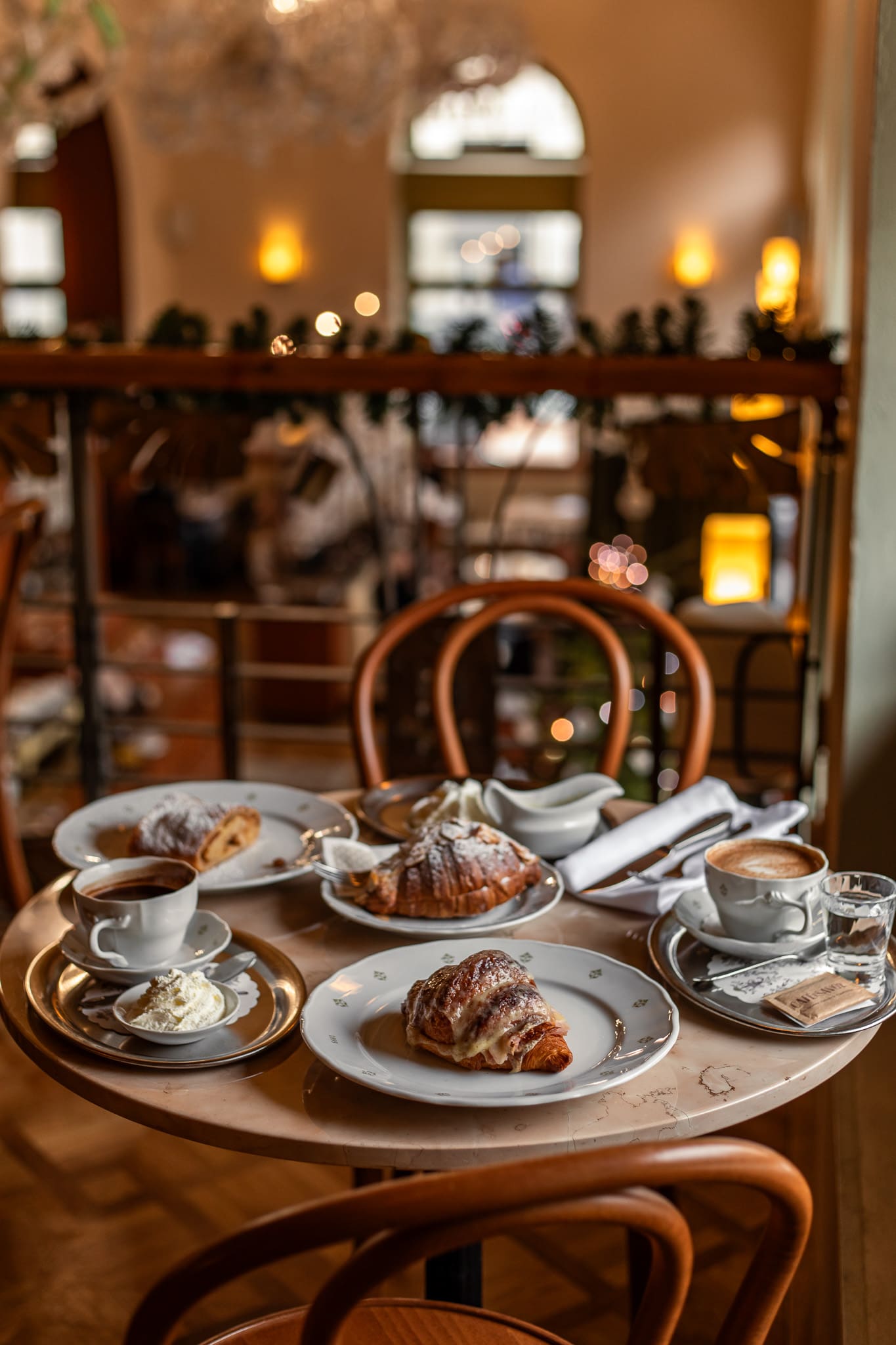 Cafe Savoy Crossiants and Hot Chocolate Prague Christmas