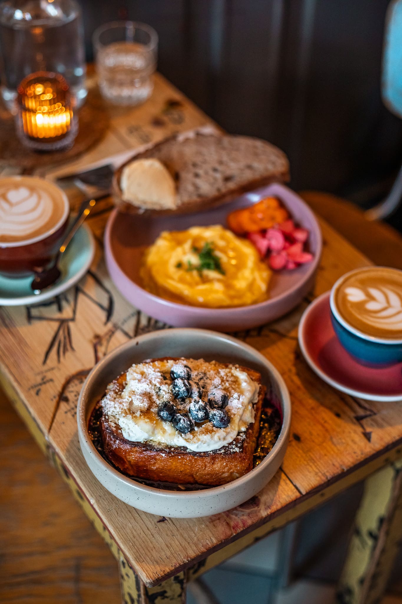 French toast and eggs at Cafe Letka Prague Restaurants