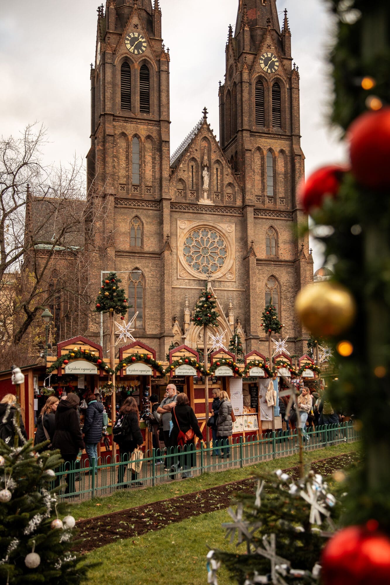 Náměstí Míru Peace Square Christmas Market St Ludmila Church Prague