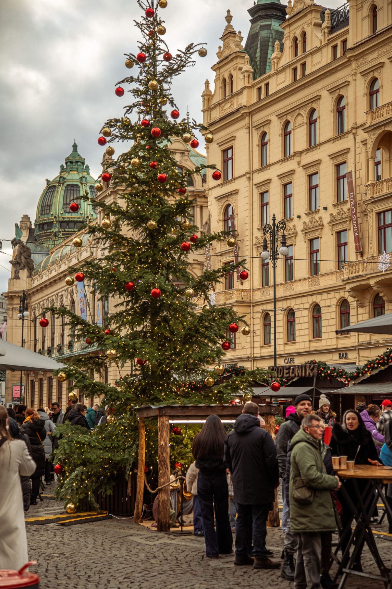 Náměstí Republiky Christmas Market Prague Tree and Stalls