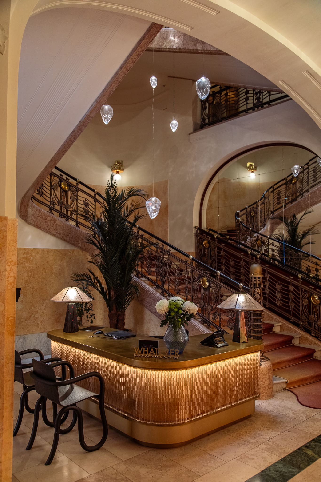 W Prague Hotel Review Things to do in Prague at Christmas Lobby Reception