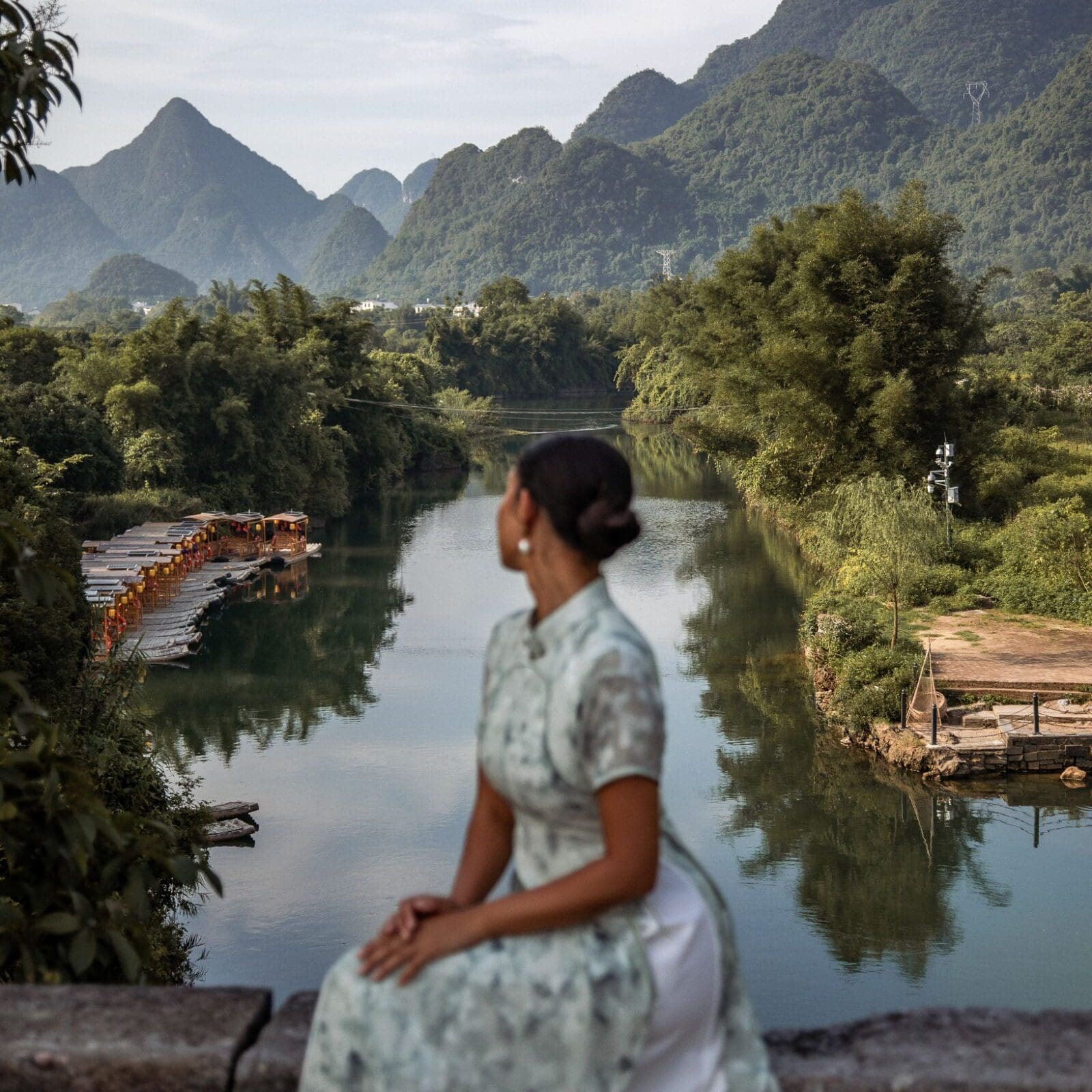 Guilin Travel Guide Itinerary China Yangshuo Fuli Bridge View Karst Mountains