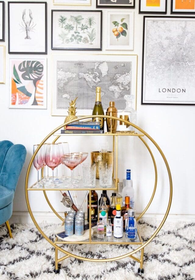 How to style and put together a gallery wall styling Home decor Interiors Inspiration Bar Cart