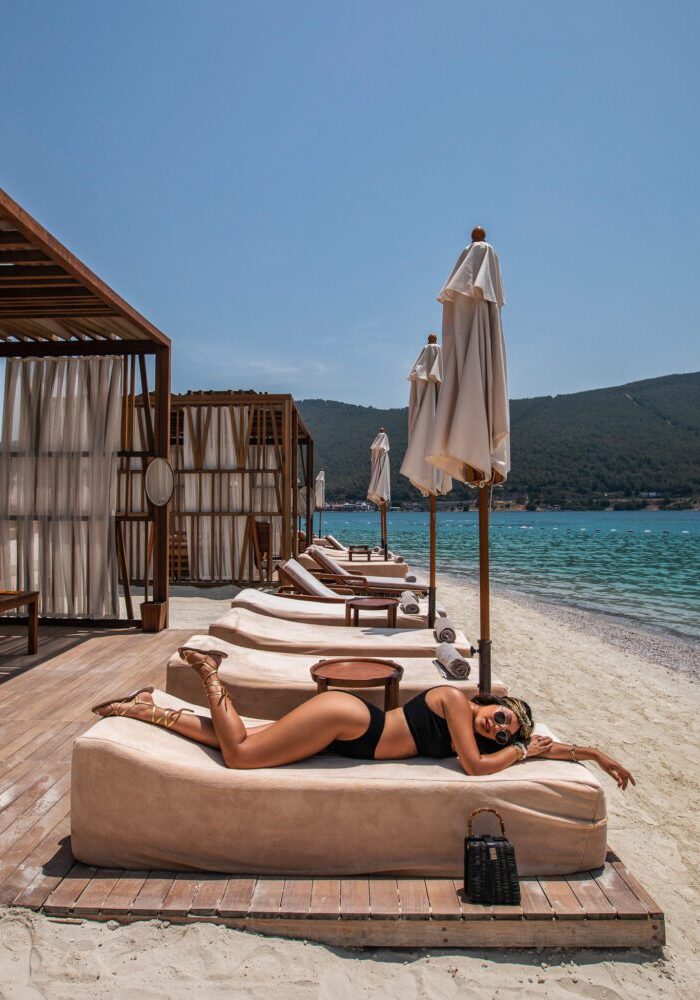 Lazing by the pool at Lujo Hotel Bodrum Turkey Türkiye