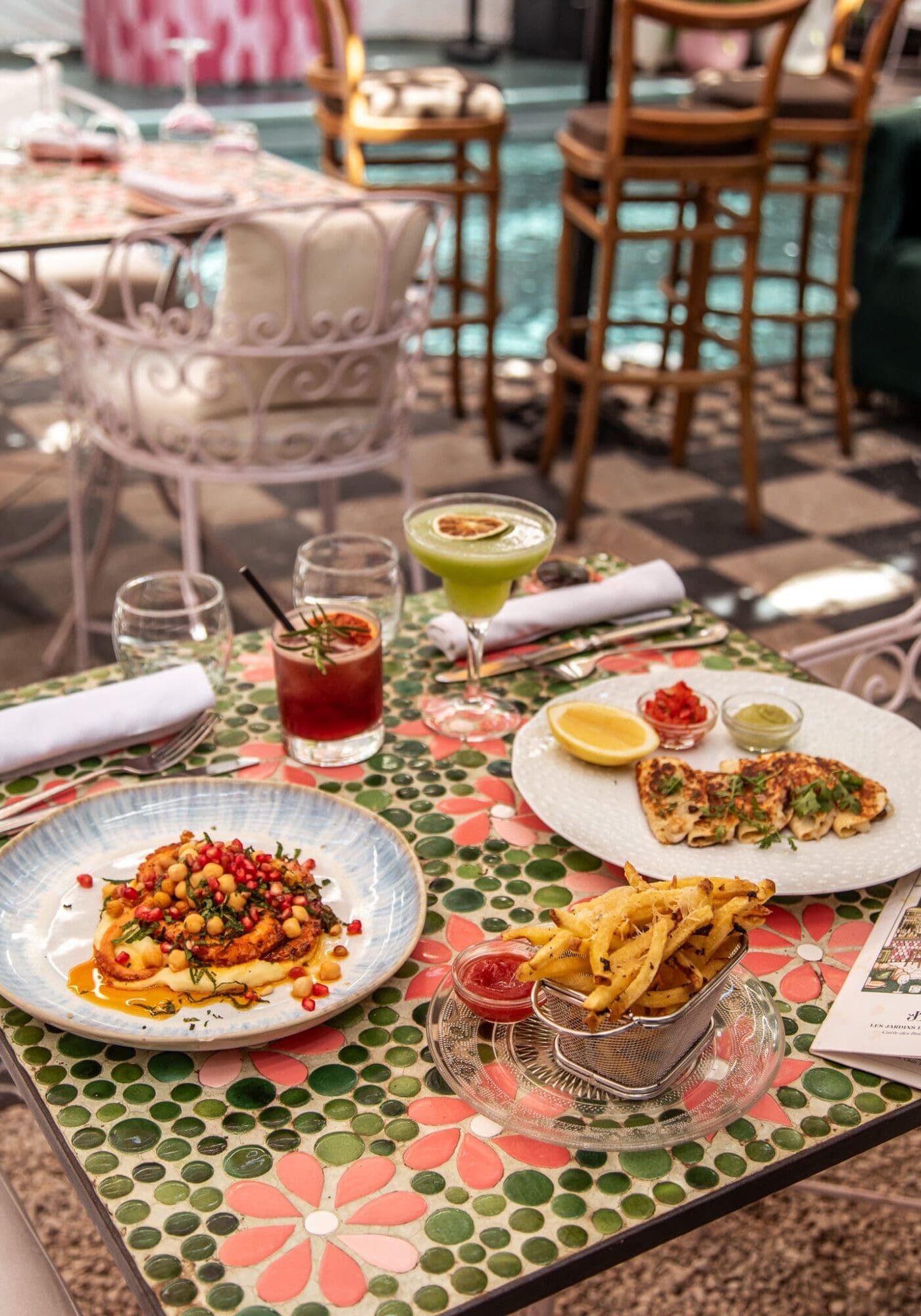 Les Jardins du Lotus Lunch Octopus Beef Enchiladas Marrakech Morocco Restaurants