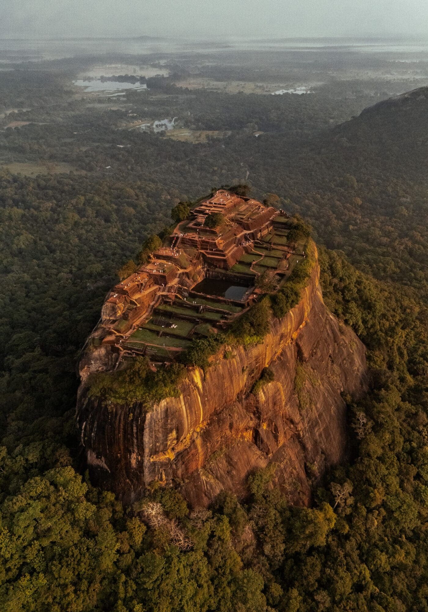 Lion's Rock Sigiriya Sri Lanka at Sunrise from above