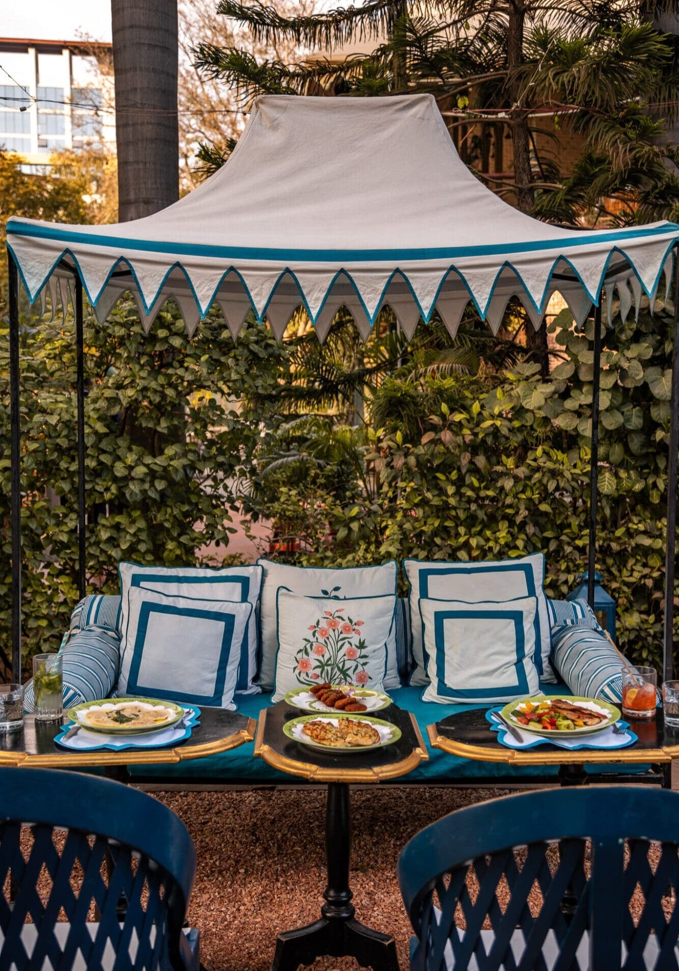 Outdoor Terrace Bar Palladio Restaurant Jaipur