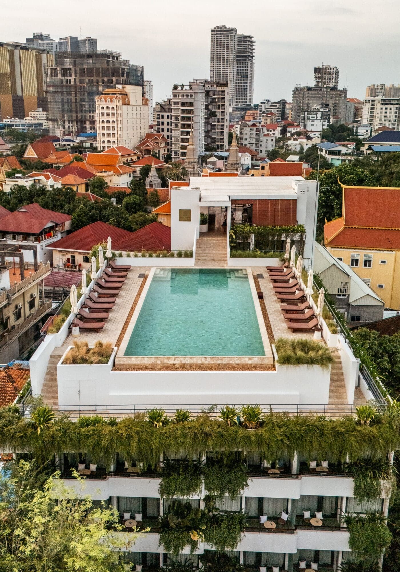 Phnom Penh Hotel Rooftop Pool Penh House Drone