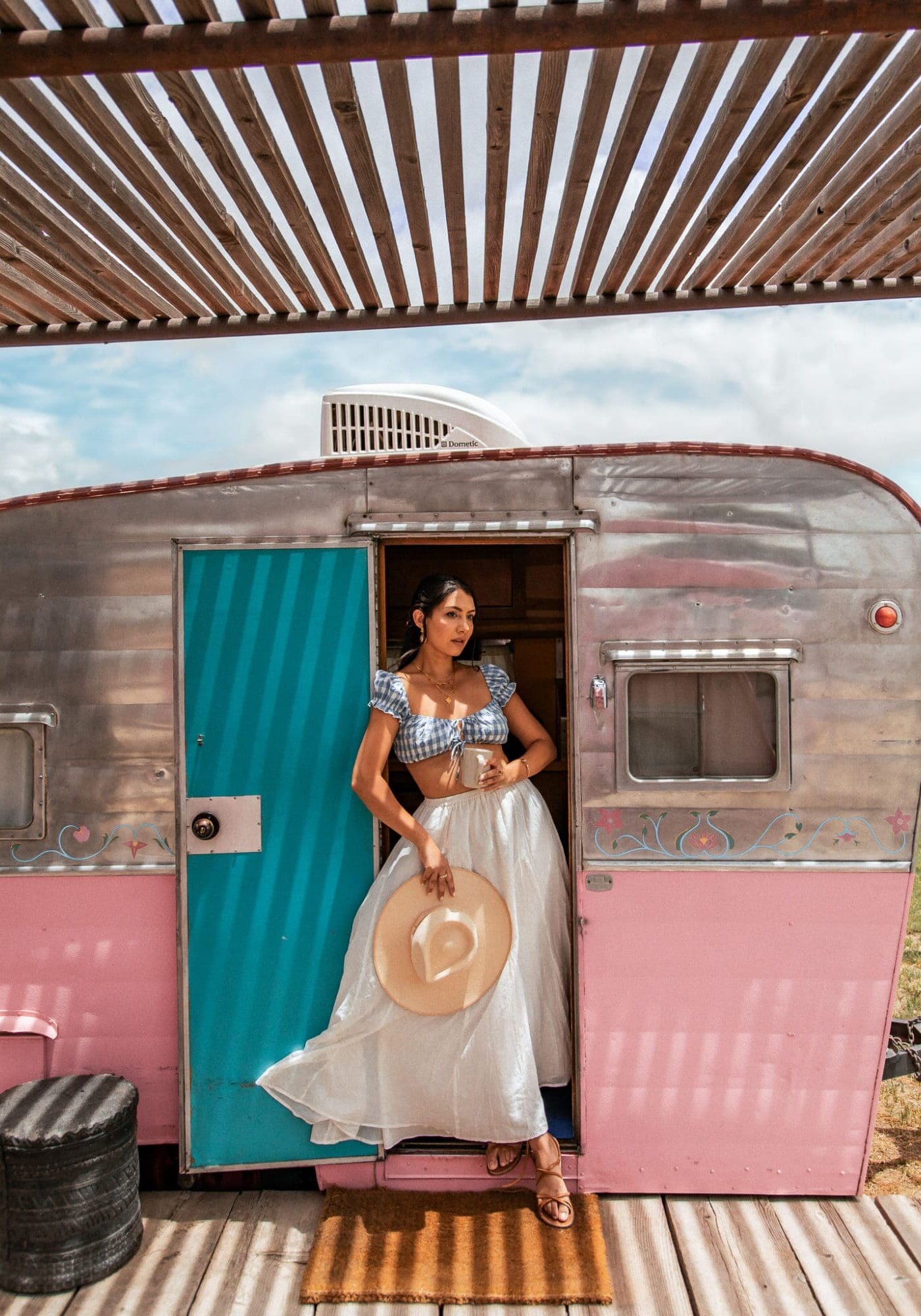Where to stay in Marfa, glamping in a retro trailer at El Cosmico, West Texas